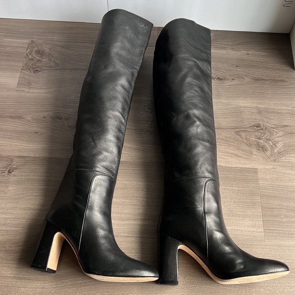 Stuart Weitzman size 10M soft genuine black leather made in Spain knee hi boots - Picture 11 of 16